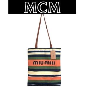 MIU MIU Black, Green, Pink, & White Tote Bag, Authentic. NWT
